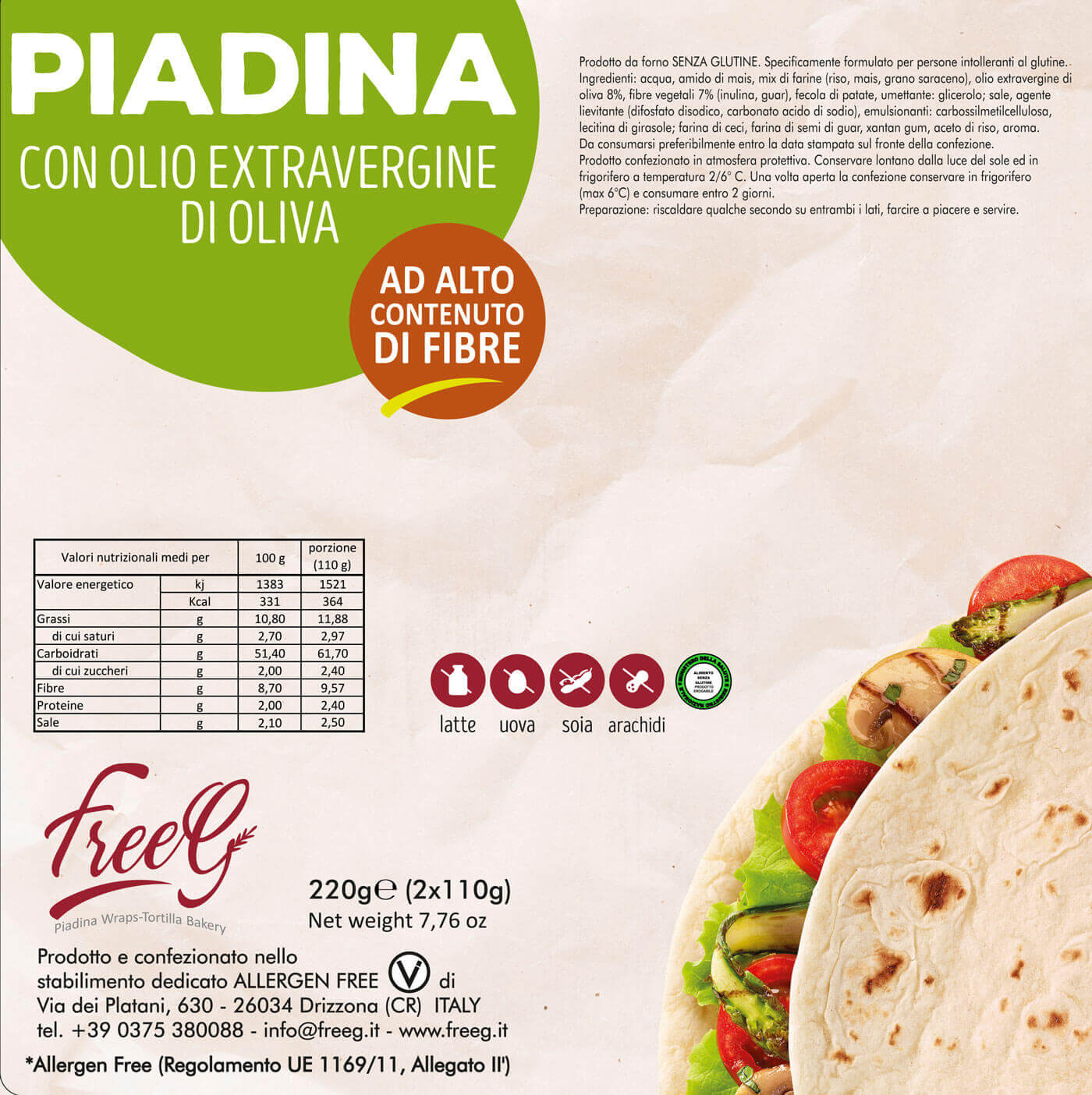 PIADINA PROTEINA LOW SUGAR (200g) WHY NATURE con olio EVO Gusto Naturale  Formato 200g